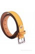 Ligans NY Men, Women Formal, Casual Yellow Genuine Leather Belt(Yellow)